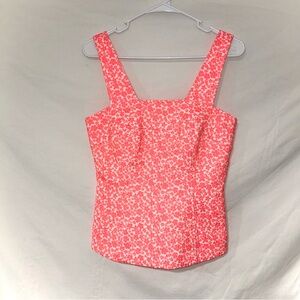 Carlisle Collection Coral Floral Seersucker Women's Structured Tank Top